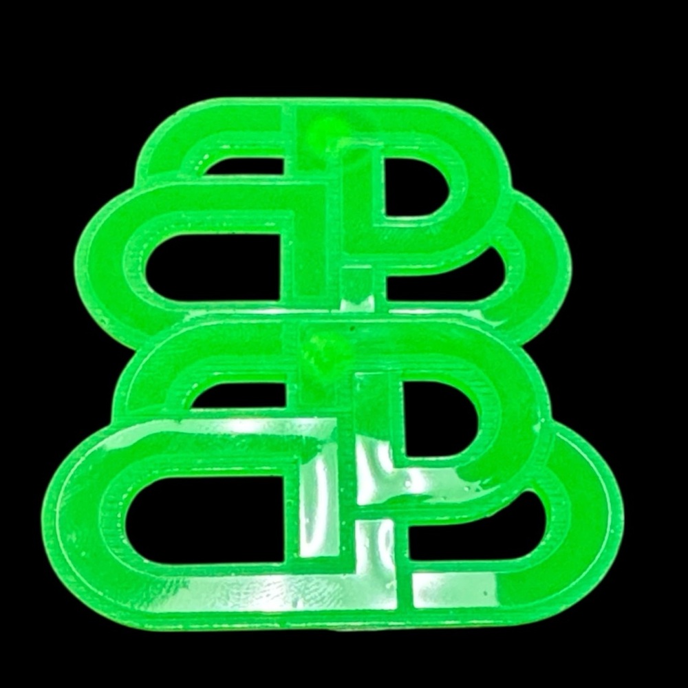 Streetwear Fashion Neon Green BB Earrings - Picture 4 of 12